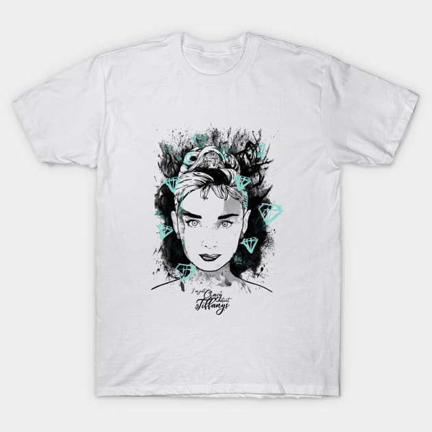 Audrey Hepburn Tiffanys T-Shirt by daveseedhouse